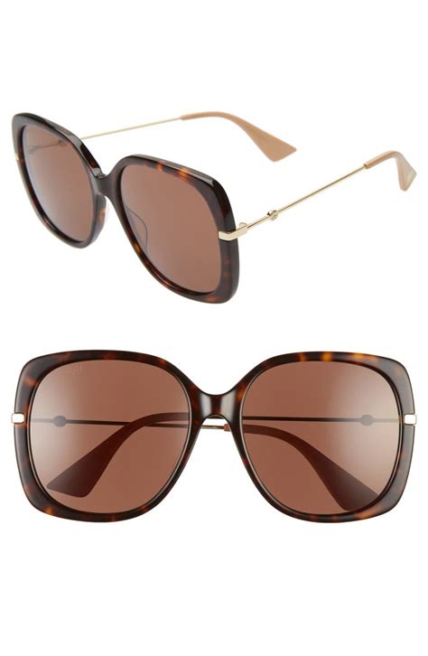 gucci 57mm|Gucci 57mm Modified Square Sunglasses .